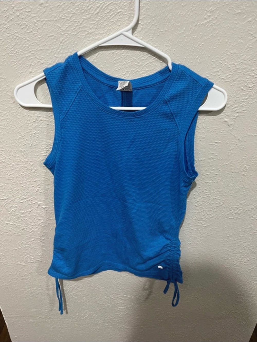 Women’s Bright Blue Sleeveless Drawstring Tank Top